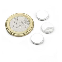 PAS-10-W Metallscheibe selbstklebend weiß Ø 10 mm, als Gegenstück zu Magneten, kein Magnet!