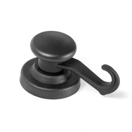 Magnetic hook with revolving hook holds approx. 10 kg, ø 53 mm, with extra-strong magnet, plastic housing