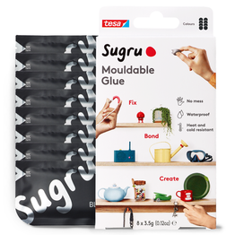 Sugru 8er-Pack Klebeknete, schwarz, Packungen zu je 3,5 g