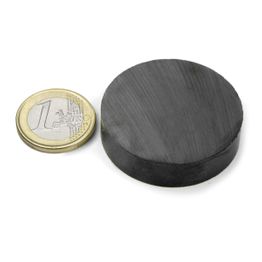 FE-S-40-10 Disc magnet Ø 40 mm, height 10 mm, holds approx. 2,4 kg, ferrite, Y35, no coating