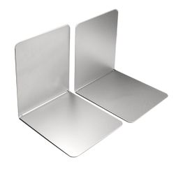 Bookends magnetic metal, set of 2, silver-coloured
