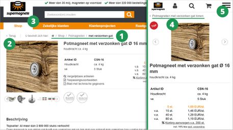 Navigatietips voor productpagina's Navigatietips voor productpagina's