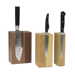 M-KNIFEB-001, Bloc à couteaux magnétique Modular, en bois, pour couteaux jusqu'à 900 g