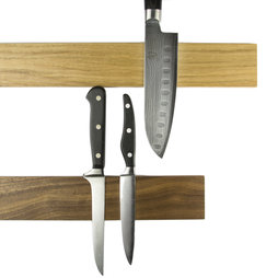 M-KNIFEP-001, Barra portacuchillos magnética 45 cm, barra magnética, de madera, para cuchillos de hasta 500 g