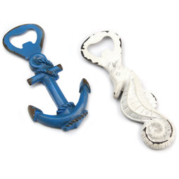 LIV-76, Magnetic bottle opener 'Ocean', attaches to the fridge, set of 2, in second-hand look