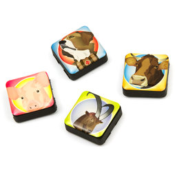 SALE-053/friends, Icons Schweizer Freunde, Dekomagnete quadratisch, 4er-Set, Schweizer Freunde