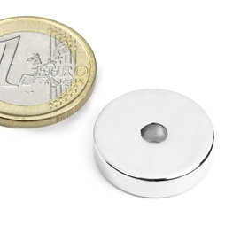 R-20-04-05-N, Aro magnético Ø 20/4,2 mm, alto 5 mm, neodimio, N45, niquelado