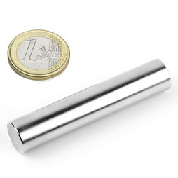 S-12-60-N, Cylindre magnétique Ø 12 mm, hauteur 60 mm, néodyme, N38, nickelé