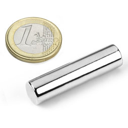 S-10-40-N, Stabmagnet Ø 10 mm, Höhe 40 mm, Neodym, N40, vernickelt