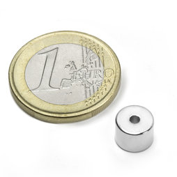 R-08-02-06-N, Anneau magnétique Ø 8/2 mm, hauteur 6 mm, néodyme, N50, nickelé