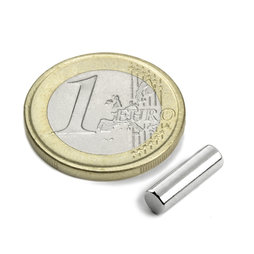 S-04-13-N, Staafmagneet Ø 4 mm, hoogte 12,5 mm, neodymium, N42, vernikkeld