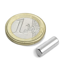S-05-14-N, Cylindre magnétique Ø 5 mm, hauteur 13,96 mm, néodyme, N45, nickelé
