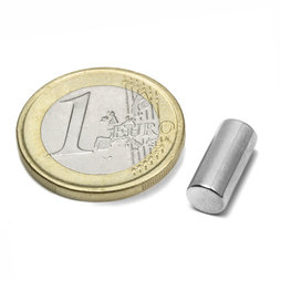 S-06-13-N, Cylindre magnétique Ø 6 mm, hauteur 13 mm, néodyme, N48, nickelé