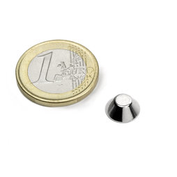 CN-10-05-04-N, Cono magnético Ø 10/5 mm, alto 4 mm, neodimio, N45, niquelado