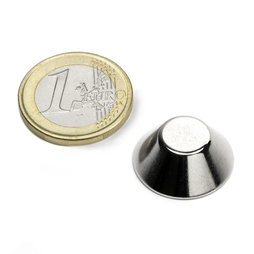 CN-20-10-08-N, Konusmagnet Ø 20/10 mm, Höhe 8 mm, Neodym, N38, vernickelt
