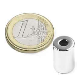 R-10-04-15-N, Aro magnético Ø 10/4 mm, alto 15 mm, neodimio, N42, niquelado