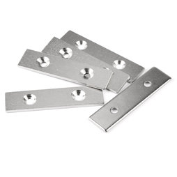 MC-80-20-03, Plaquette métallique avec trou fraisé, 80 x 20 x 3 mm, contre-pièce pour aimants, non magnétique !