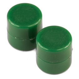 M-DISC-01/green, Schijfmagneten met kunststof ommanteling Ø 9,4 mm, 10 stuks per set, groen