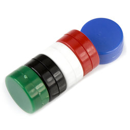 M-DISC-02/mixed1, Disque magnétique avec enrobage en matière synthétique Ø 13,4 mm, lot de 5 pcs., couleurs assorties