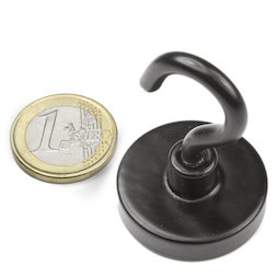 FTNB-32, Crochet magnétique noir, Ø 32,3 mm, revêtement poudre, pas de vis M5