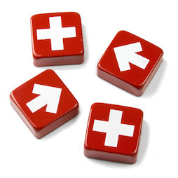 SALE-097, Swiss & Arrow, aimants décoratifs avec des croix et des flèches, lot de 4
