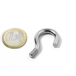 STH-14, Crochet 14 mm de diamètre intérieur, Acier, nickelé, pas de vis M5