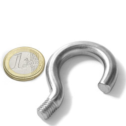 STH-22, Hook 22 mm interior diameter, Steel, nickel-coated, thread M8