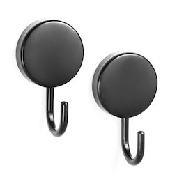 LIV-101, Crochets magnétiques noirs, avec revêtement antidérapant, lot de 2