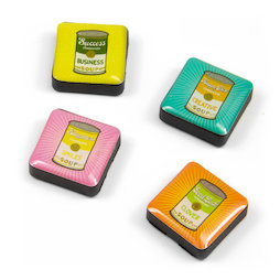 SALE-053/soup, Icons Retro Soup, fridge magnets square, set of 4, Retro Soup