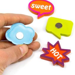 SALE-109, Expression Magnets Fancy, caoutchoutés, lot de 4
