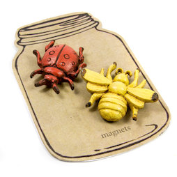 SALE-105, Beetle in Glass, aimants pour réfrigérateur au look usé, lot de 2
