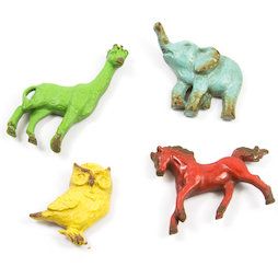 SALE-104, Zoo Magnets, Kühlschrankmagnete in Gebraucht-Optik, 4er-Set