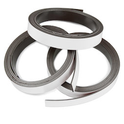 MT-10/white, Nastro magnetico colorato 10 mm, da ritagliare per etichettare, rotoli da 1 m, bianco