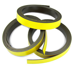 MT-10/yellow, Nastro magnetico colorato 10 mm, da scrivere e tagliare, rotoli da 1 m, giallo