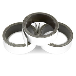 MT-20/white, Bande magnétique couleur 20 mm, pour y écrire et pour découper, rouleaux d'1 m, blanc