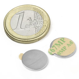 S-13-01-STIC, Disque magnétique (autocollant) Ø 13 mm, hauteur 1 mm, néodyme, N35, nickelé