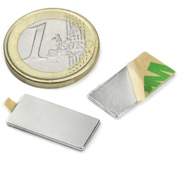 Q-20-10-01-STIC, Bloque magnético (adhesivo) 20 x 10 x 1 mm, neodimio, N35, niquelado