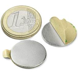 Disque magnétique (autocollant) Ø 20 mm, hauteur 1 mm