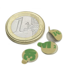 S-9.5-0.75-STIC, Disque magnétique (autocollant) Ø 9,5 mm, hauteur 0,75 mm, néodyme, N35, nickelé