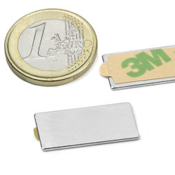 Parallélépipède magnétique (autocollant) 25 x 12 x 1 mm