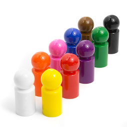 M-DOTS, Fichas magnéticas redondas, 10 uds. por set, 10 colores diferentes
