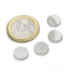 PAS-10, Metallscheibe selbstklebend, Ø 10 mm, als Gegenstück zu Magneten, kein Magnet!