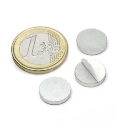 PAS-13, Disque métallique autocollant, Ø 13 mm, contre-pièce pour aimants, non magnétique !