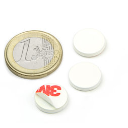 PAS-13-W, Metal disc self-adhesive, white, Ø 13 mm, as a counterpart to magnets, not a magnet!