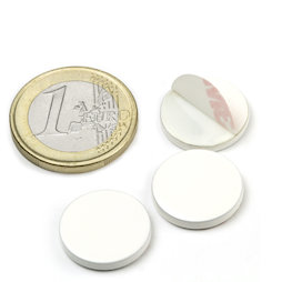 Disque métallique autocollant, blanc