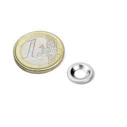 MD-12, Metal disc with counterbore, Ø 12 mm, as a counterpart to magnets, not a magnet!