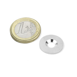 MD-18, Disque métallique avec trou fraisé, Ø 18 mm, contre-pièce pour aimants, non magnétique !