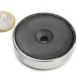 CSF-60, Aimant en pot en ferrite, avec trou fraisé, Ø 60 mm