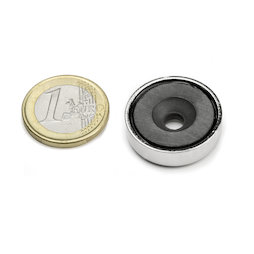 CSF-25, Aimant en pot en ferrite, avec trou fraisé, Ø 25 mm