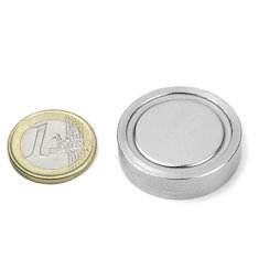 FGN-32, Magnete con base in acciaio da incollare, Ø 32 mm